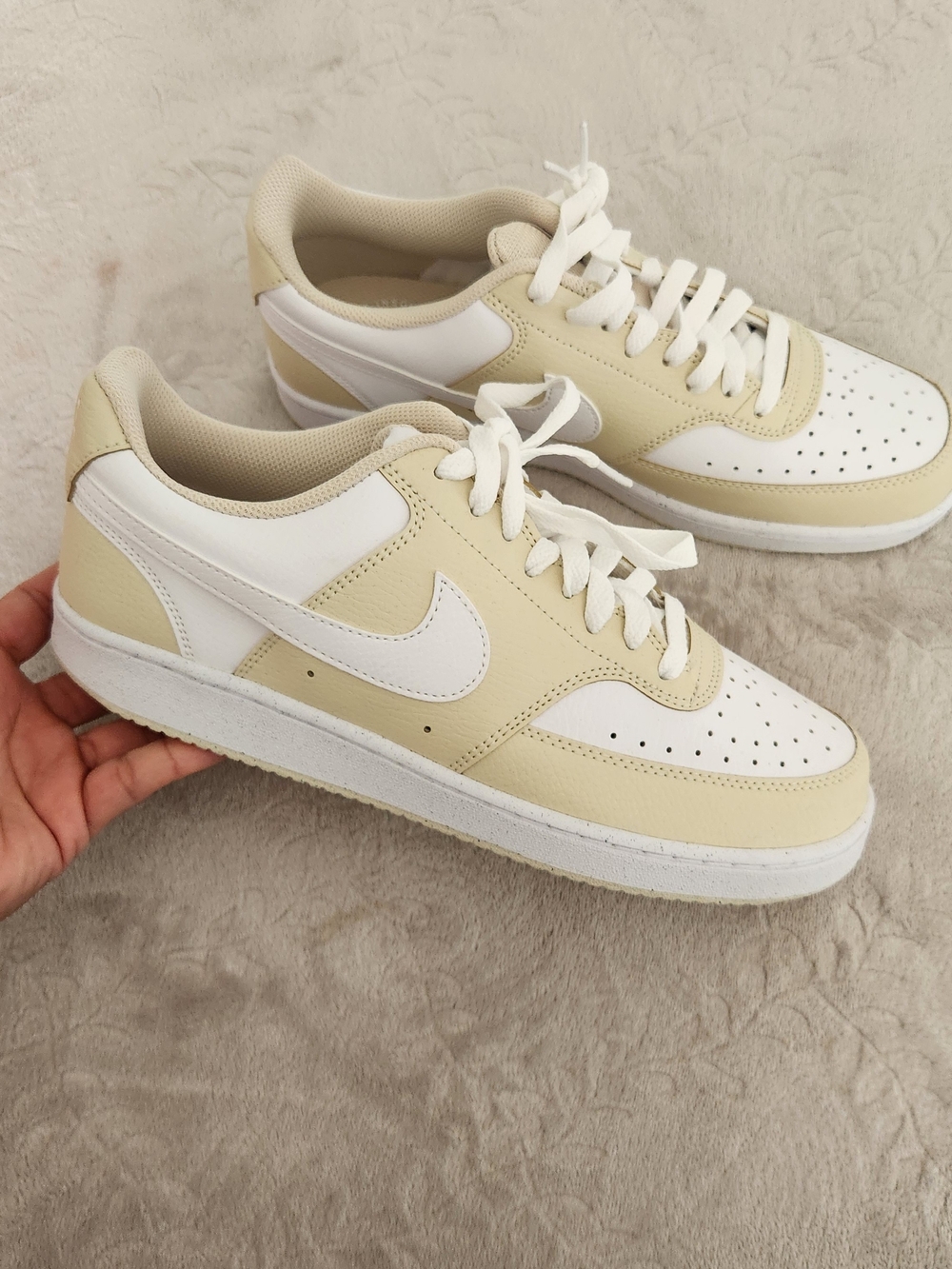 Nike Court Vision Lo Light Khaki Beige White Men's 8.5, Women 10 Low Top Unisex